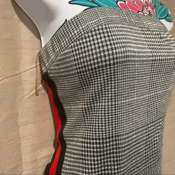 Rue 21 Checkered Strapless Fitted Dress with Stripe - Picture 2 of 4